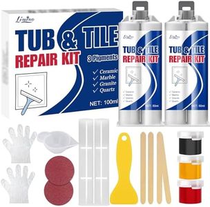 Tub & Tile Repair Kit - Porcelain Repair Kit for Repairing Scratches, Chips and Dents on Bathtub and Shower, Ceramic repair filler for Acrylic, Fiberglass, Perfect Restoration of Marble Countertop