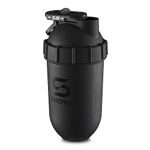 ShakeSphere Tumbler: Protein Shaker Bottle, 700ml - Capsule Shape Mixing - Easy Clean Up - No Blending Ball or Whisk Needed - BPA Free - Mix & Drink Shakes, Smoothies, More - Matte Black/Black Logo