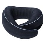 Neodrift TravelNeck 360 - Memory Foam Travel Neck Pillow with Head Support for Airplane, Car, Train, Bus, and Home Use - Ultimate Comfort Velvet Cushion Travel Pillow (Color: Black)