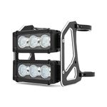 Alchemy Parts Motorcycle Stacked Streetfighter Dual LED Headlight Headlamp Lightbars for 56-57mm Motorbike Forks