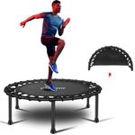 Jandecfit Foldable Fitness Trampoline,38" Silent Mini Rebounder Trampoline Best Aerobic Exercise Fitness Equipment in the Gym or Home Outdoor,Bungee Rope Design System Max Limit 150 KG