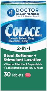 Colace 2-IN-1 Stool Softener & Stimulant Laxative Tablets, 30 Count, Gentle Constipation Relief in 6-12 Hours