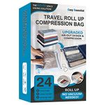 24 Travel Compression Bags, Roll Up Travel Space Saver Bags for Luggage, Cruise Ship Essentials (9 Large Roll/9 Medium Roll/6 Small Roll)