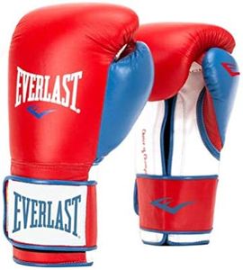 Everlast Men’s Powerlock Hook/Loop Gloves, 14 oz, Red/Blue