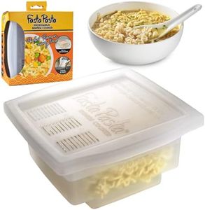 The Original Fasta Pasta Microwave Ramen Cooker w Lid and Built-in Strainer- No More Messes, Waiting for Water to Boil,or Sticky Noodles- Perfect Al Dente Pasta Every time- Patented, It Really Works