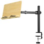 Navaris Book Stands with Clamp - Book Holder for Reading - Bamboo Books Stand - Works for Music, E-Readers or Tablets - 34 x 45 x 55 cm (13.39 x 17.72 x 21.65")