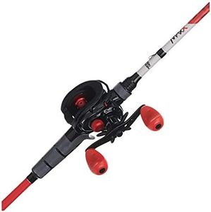 Abu Garcia 6’6” Max X Fishing Rod and Reel Baitcast Combo, 4+1 Ball Bearings with Lightweight Graphite Frame & Sideplates, Aluminum Handle