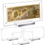 Chengu 4 Pack Dollar Bill Frame Holder Acrylic Currency Paper Money Holder Clear Currency Ticket Protector Collection Display Case Clear Bill Holder for Collectors Collection, 3.5 x 7.3 Inches