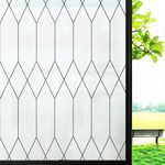 Windimiley Window Privacy Film Stained Glass Frosted Glass Window Clings Moroccan Lattice Decorative Bathroom Door Coverings UV Sun Blocking Heat Control Removable Home Window Tint,23.6X118.1in