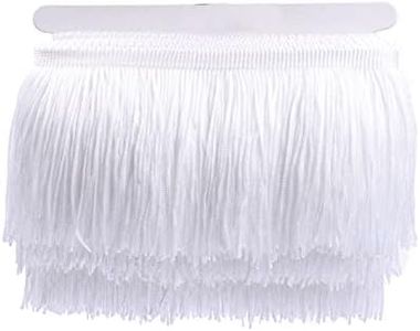 YYCRAFT 10 Yards 4 Inch Wide Tassel Curtain Fringe Trim by The Yard for DIY Sewing Crafts Clothing Curtains Decoration-White