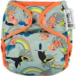 Close Pop-in Premium Bamboo Cloth Nappy - One Size, Birth to Potty, Secure Popper Fastener, Print Design - Toucan