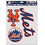 Wincraft MLB New York Mets Decal Multi Use Fan 3 Pack, Team Colors, One Size