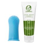 Foodie Puppies Dental Care Kit for Dogs and Puppies | Combo of Cool Mint Toothpaste for Dogs - 100gm and Silicone Finger Toothbrush | Reduces Plaque & Tartar