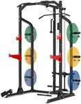 RUNFREELY Power Rack Squat Rack with Pulley System for Home Gym, 1000LBS Power Cage Half Rack with Pull Up Bar,Safety Bar and Landmine,Gym Rack for Weight Lifting, Bench Press and Squat