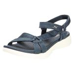 Skechers Womens On-the-go 600 Brilliancy Ankle Strap Sandals, Navy Textile Trim, 5 UK