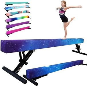 FC FUNCHEER 8FT Folding Balance Beam -Gymnastics Beam -Wood core Floor Beam - Anti-Slip Bottom -Faux Suede Cover -Stainless Hinge and Carrying Bag for Kids Training at Home …