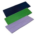 WESTEND CHOICE 3 Pack Headbands 7cm Head Band Unisex Cotton Headband for Women & Men Stretchy Hair Band Gym Exercise Yoga Head bands Multipack (Navy/Green/Light purple-Set 11)