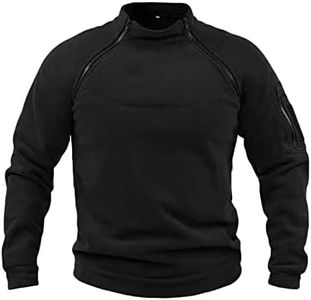 NCTCITY Hommes Tactique Armée Polaire Pull Veste Militaire Athlétique Sport Haut Chaud Zippé Sweatshirt sans Capuche Coupe-Vent Chandails Travail Loisir