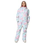 Women's One Pieces Ski Suits Insulated Waterproof Snowboard Jumpsuits Overalls Winter Outdoor Snowsuit Color M