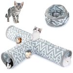 JanYoo Cat Tunnel Bunny Tunnel 3 Way Collapsible Cat Tunnels for Indoor Cats Pet Toy Cat Tube Rabbit Hideout Guinea Pig Ferret Kitty Tunnels