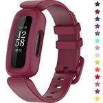 TopPerfekt Bands Compatible with Fitbit Ace 3 for Kids, Soft Silicone Waterproof Bracelet Accessories Sports Watch Strap Replacement for Fitbit Ace 3 Boys Girls (Wine)