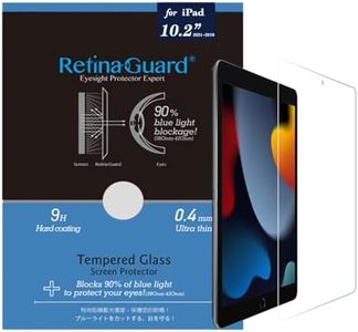 RetinaGuard 2019 iPad 10.2 Inch Anti Blue Light Tempered Glass Screen Protector (Transparent), SGS and Intertek Tested, Blocks Excessive Harmful Blue Light, Reduce Eye Fatigue and Eye Strain