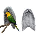 OTKARXUS Comfort Corner Fleece Bird Blanket,1PC Winter Warm Parrot Cage Snuggle Hut,Cage Bird Nest Parrot Bed for Parakeet Cockatiel Parrots Cockatiels (M, Grey)