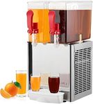 Commercial Beverage Dispenser, Towallmark 2 Tanks 5.28 Gallon 20L Commercial Juice Dispenser, 10 Liter Per Tank, 280W Stainless Steel Food Grade Ice Tea Drink Dispenser with Thermostat Controller