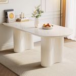 GraceNook 63" White Dining Table, O