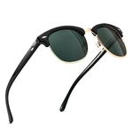 SUNGAIT Mens Semi-Rimless Multicolor Classic Half Frame Retro Sunglasses With Polarized Lens Sgt016Hklv In