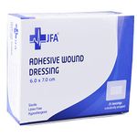 Pack of 25 Adhesive Wound Dressings - Suitable for cuts and grazes, Diabetic Leg ulcers, Venous Leg ulcers, Pressure Sores (60mmx70mm)