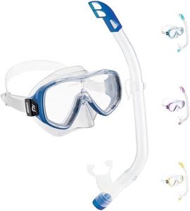 CRESSI Ondina Jr + Top Combo - Combo Set Diving Mask Ondina and Snorkel Top, Clear/Blue, 7/13 years, Kid Unisex