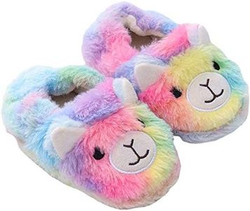 Enteer Baby Girls' Kitty House Slippers, G-alpaca, 5-6 Toddler