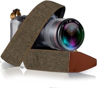 Art Tribute Brown Jeans Camera Strap Real Denim for DSLR Camera. Universal Strap, Neck Shoulder Camera Strap for Canon, Nikon, Fujifilm Digital Camera, Best Gift for Photographers Men & Women