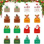 Gytera 16 Pcs Christmas Pop Keychain Fidget Toy Bulk, Christmas Decoration Mini Bubble Keychain, Relieve Anxiety Stress Fidget Sensory Toy, Goodie Bag Fillers Gifts, Christmas Party Favors for Kids