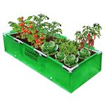 Anandi Green's HDPE UV Protected 360 GSM Green Color Rectangular Plants Grow Bags Suitable for VegetableTerrace Gardening with PVC Pipe Support (5Lx2Wx1H Fit) Pack of 1