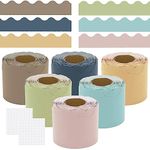 Acidea 196.8 ft Colorful Classroom Borders for Bulletin Board, 6 Rolls Pastel Bulletin Board Border Scalloped Bulletin Board Borders Trim Bulletin Boards for Classroom Bulletin Board Decorations