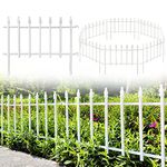 Thealyn Metal Decorative Garden Fence 57cm Wide x 45cm High (5 Panels, Total Length 2.8m), Metal Fence Panels, Landscape Fencing for Flower Bed, Trees, Animal Barrier