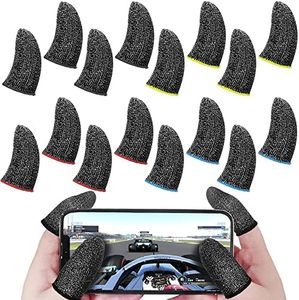 maxin 40 Pcs Gaming Finger Sleeves，Gamer Thumb Protector/PUBG Game Hand Controller Gloves/Anti-Sweat Breathable/Seamless Touchscreen（4 Colour）