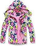 MGEOY Rain Jacket Girls Raincoat for Girls Flower Kids Raincoat Boots Set 10-12