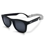 Jan & Jul UV400 Polarized Sunglasses with Strap for Toddlers and Kids (M: 2-6 Years, Black)