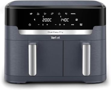 Tefal Dual Easy Fry XXL Doppelkammer-Heißluftfritteuse, 11 Liter Fassungsvermögen, 6,5 L Schublade und 4,5 L Schublade, ohne zusätzliches Fett, 7 Programme, spülmaschinengeeignet, grau, EY942BE0