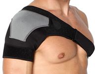 serveuttam Shoulder Support Belt for Men and Women | Shoulder Support for Rotator Cuff, Dislocated AC Joint, Labrum Tear, Shoulder Pain, Shoulder Compression Sleeve (Black n Grey)