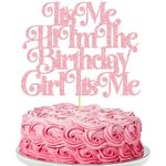 Gyufise 1Pc It's Me Hi I'm the Birthday Girl It's Me Cake Topper Funny Birthday Cake Decorations Hip Hop Singer Birthday Girls Birthday Party Decorations Supplies Pink