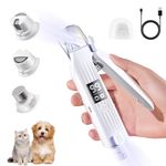 Justchee 2-in-1 Dog Nail Clippers Dog Nail Grinder Electric Pet Nail Trimmers with 2 LED Lights, Cordless Pet Nail Clippers Battery Rechargeable Quiet Pet Nail Grinder for Dogs, Cats, Large Dogs