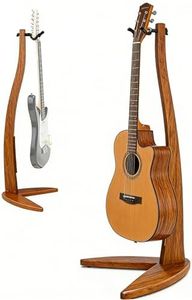 MUSO Guitar Bass Hanger Stand, Solid Wood Bow Holder Mermaid Shaped for Display and Storage, 42 inches Height Anti-scratched and Anti-bump, Decorate Studios, Living room and Stage (Zebra, 1)