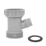 Kitchen Sink Drain Pipe Adapter Wye, Y-Shaped Strainer Connector Waste Outlet Male Female Thread Fitting with Dishwasher Input