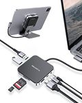 LENTION USB C Hub 4K HDMI,SD/Micro SD Card Reader,3.5mm Aux Adapter,USB 3.0 & 100W PD for 2023-2016 MacBook Pro,New Mac Air/iPad/Surface,Steam Deck,More,Stable Driver Docking Station (CB-D42, Black)