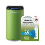 Thermacell Mosquito Repellent Protect + 12 Hours Refill Pack Innovative Mosquito Repellent Stand Unit in Modern Design for Garden, Patio, Camping Green