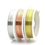 ART IFACT 60 Meters - 28 Gauge Copper, Silver and Brass Wire (20 Meters Each) for Craft, Jewellery Making and School Project (28 Gauge (0.38 mm))